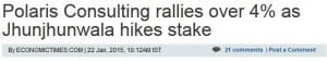 Polaris rallies after news that Mr Jhunjhunwala upped his stake